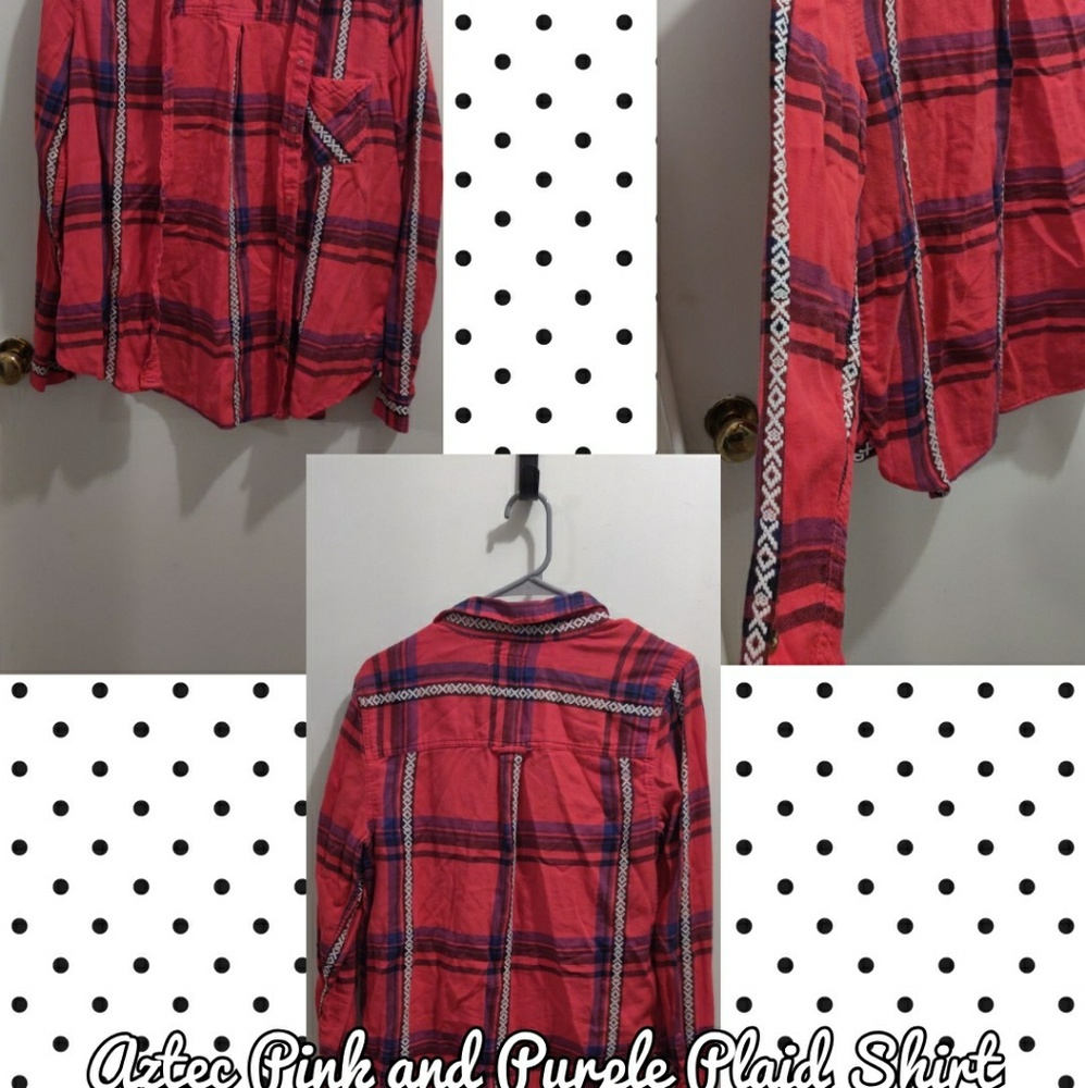 Hot Pink Plaid Button-up